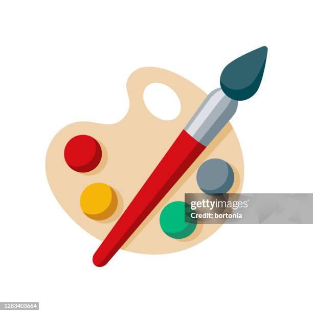 palette icon on transparent background - artist's palette stock illustrations