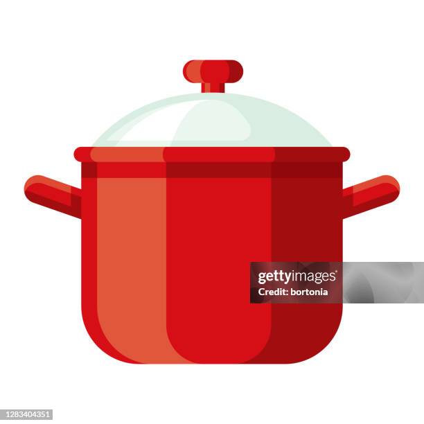 dutch oven icon on transparent background - cooking pan stock illustrations