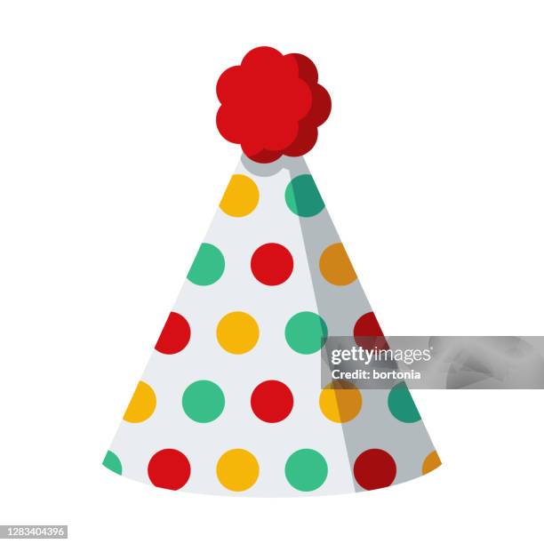 party hat icon on transparent background - party hat stock illustrations