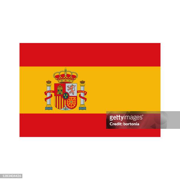 spanien-flagge-symbol auf transparentem hintergrund - spanische flagge stock-grafiken, -clipart, -cartoons und -symbole