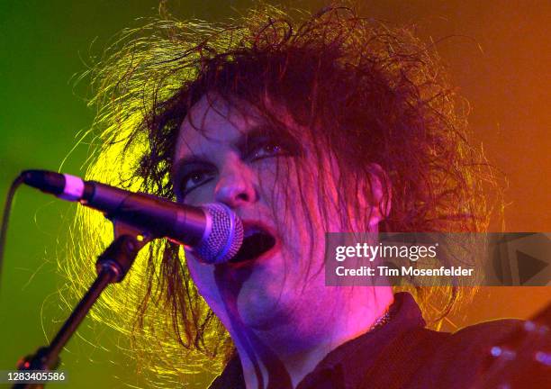 Robert Smith of The Cure performs during the Download Festival at Shoreline Amphitheatre on October 6, 2007 in Mountain View, California.