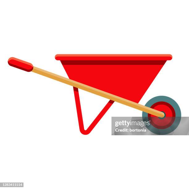 schubkarrensymbol auf transparentem hintergrund - wheelbarrow stock-grafiken, -clipart, -cartoons und -symbole