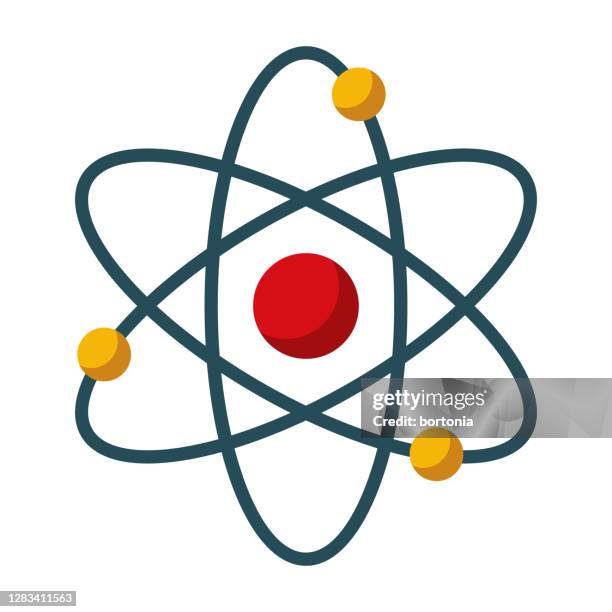 ilustrações de stock, clip art, desenhos animados e ícones de atom icon on transparent background - átomo