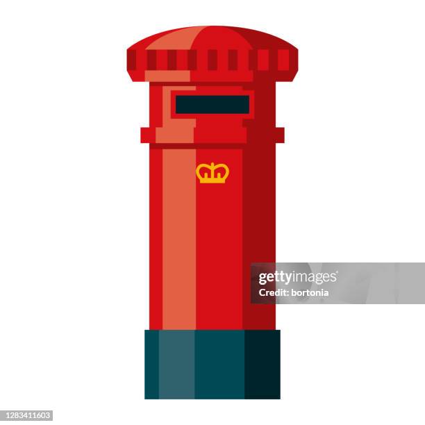 mailbox icon on transparent background - english culture stock illustrations