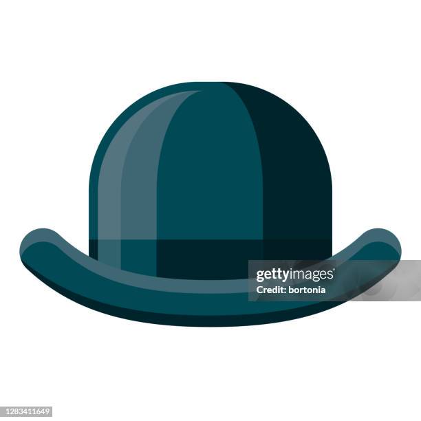 bowler hat icon on transparent background - bowler hats stock illustrations