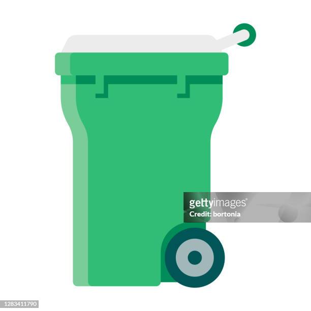 kompostbehälter-symbol auf transparentem hintergrund - mülleimer auf rollen stock-grafiken, -clipart, -cartoons und -symbole