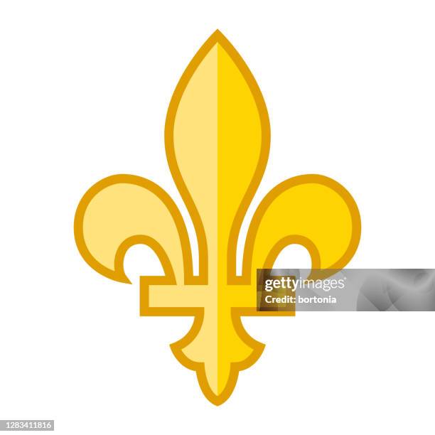 fleur de lys icon on transparent background - fleur de lys stock illustrations