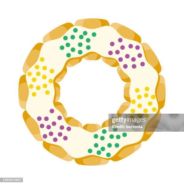 king cake icon on transparent background - epiphany stock illustrations