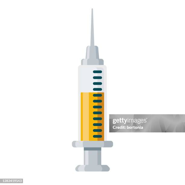 syringe icon on transparent background - getting flu shot stock illustrations