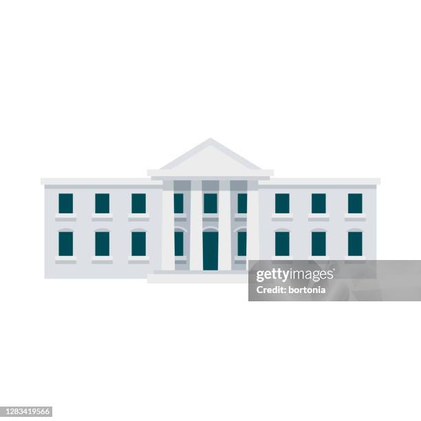 white house icon on transparent background - white house washington dc stock illustrations