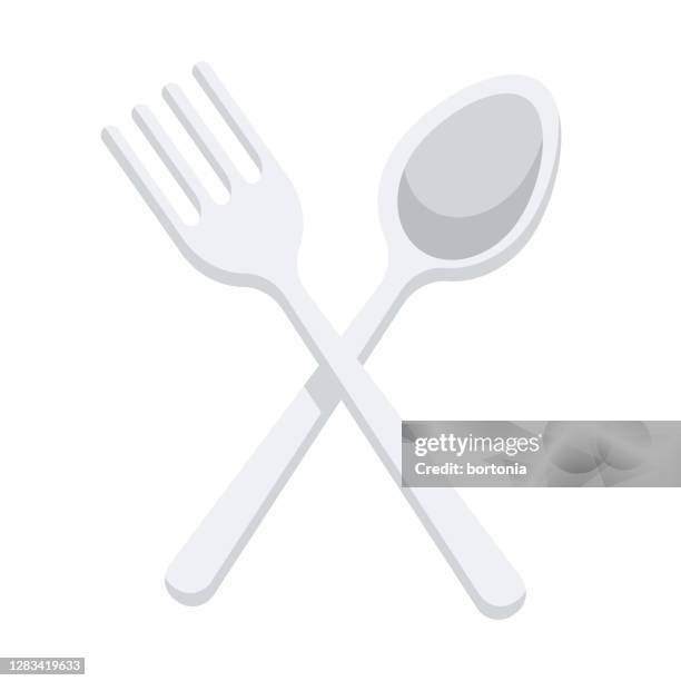 cutlery icon on transparent background - fork spoon stock illustrations