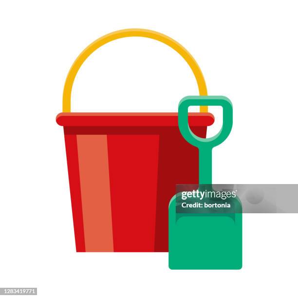 beach toys icon on transparent background - beach bucket stock illustrations