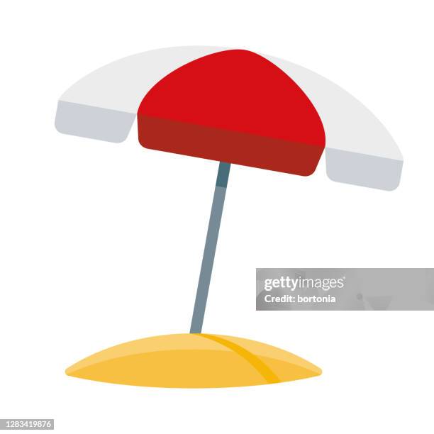 ilustraciones, imágenes clip art, dibujos animados e iconos de stock de icono de paraguas de playa sobre fondo transparente - parasol