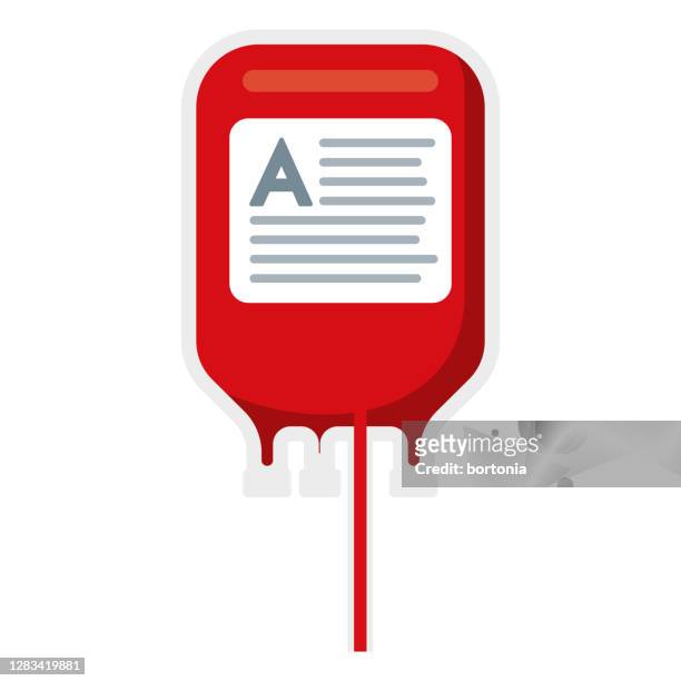 blood bag icon on transparent background - blood bag stock illustrations