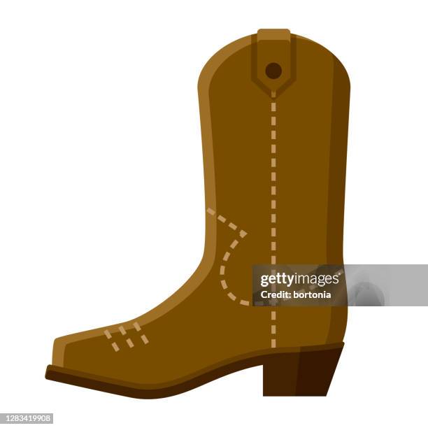 bildbanksillustrationer, clip art samt tecknat material och ikoner med cowboy boot ikon på transparent bakgrund - cowboystövlar