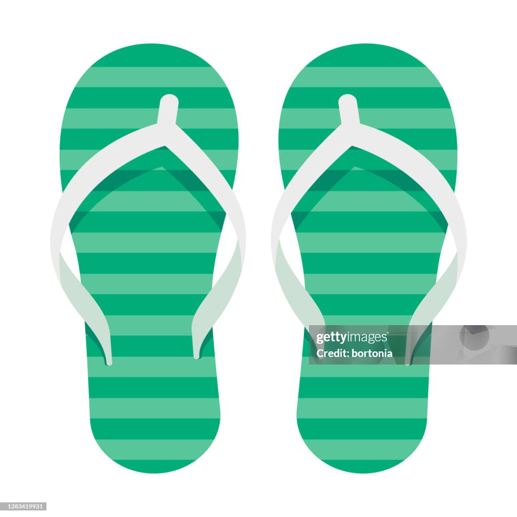 Flip Flops Icon on Transparent Background
