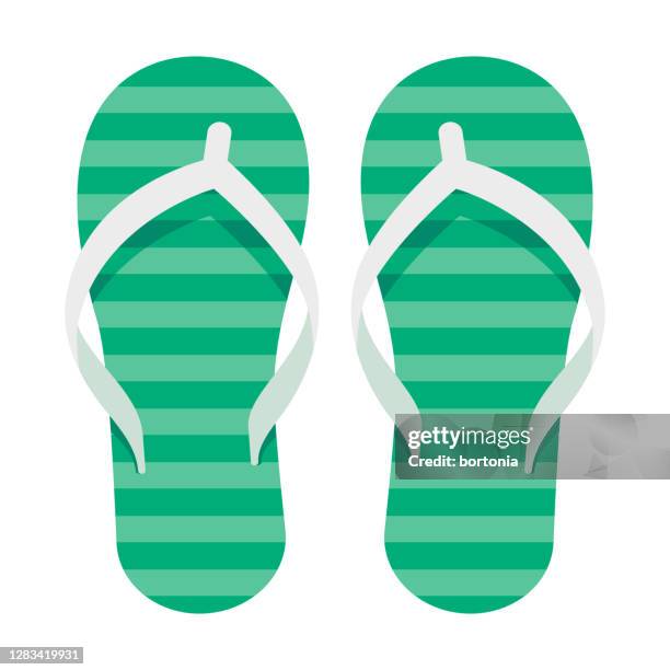 flip flops icon on transparent background - sandal stock illustrations