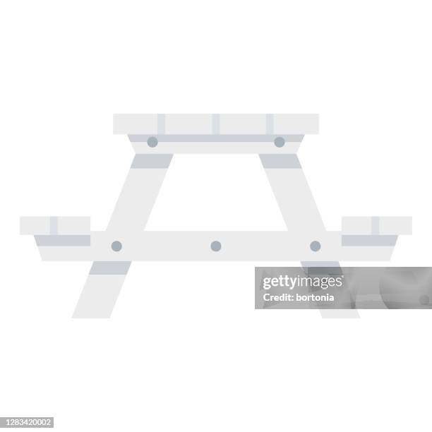 picnic table icon on transparent background - picnic table stock illustrations