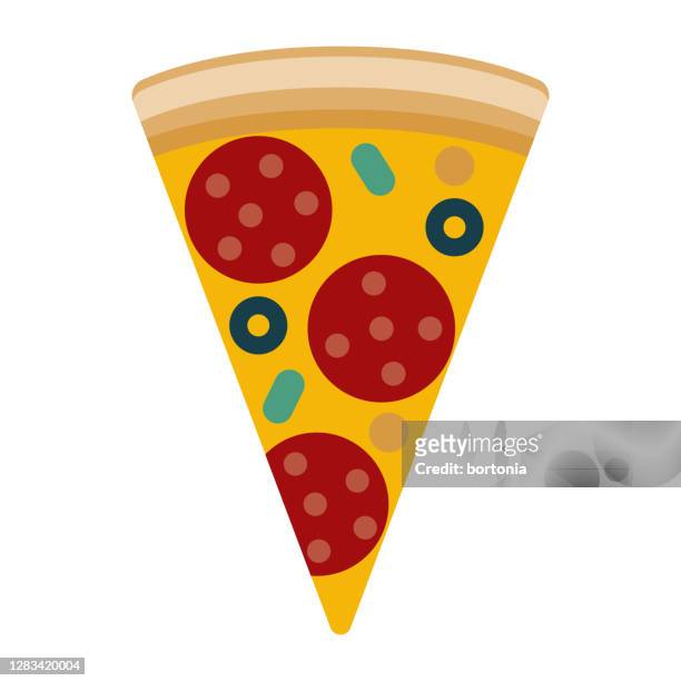 pizza icon on transparent background - slice stock illustrations