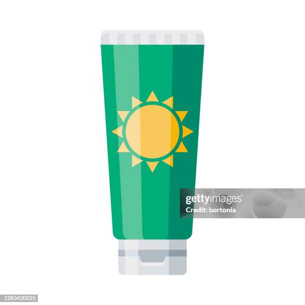 sunscreen icon on transparent background - sun bathing stock illustrations