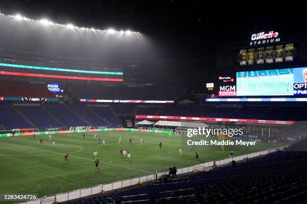 General view of the game between the New England Revolution and the D.C. United during the first half at Gillette Stadium on November 01, 2020 in...