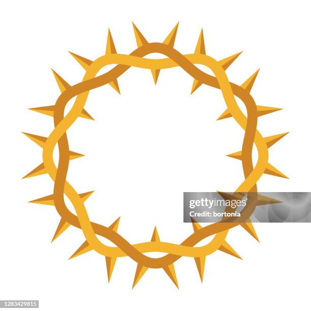 ilustrações de stock, clip art, desenhos animados e ícones de crown of thorns icon on transparent background - coroa de espinhos