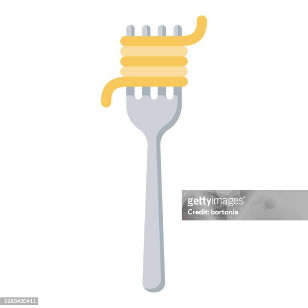 pasta icon on transparent background - fork stock illustrations