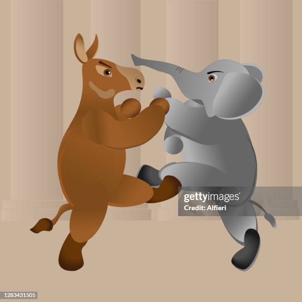 political brawl - us constitution stock illustrations