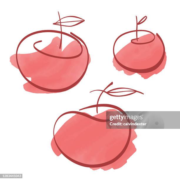 apple sketch drawings - paleo diet stock illustrations