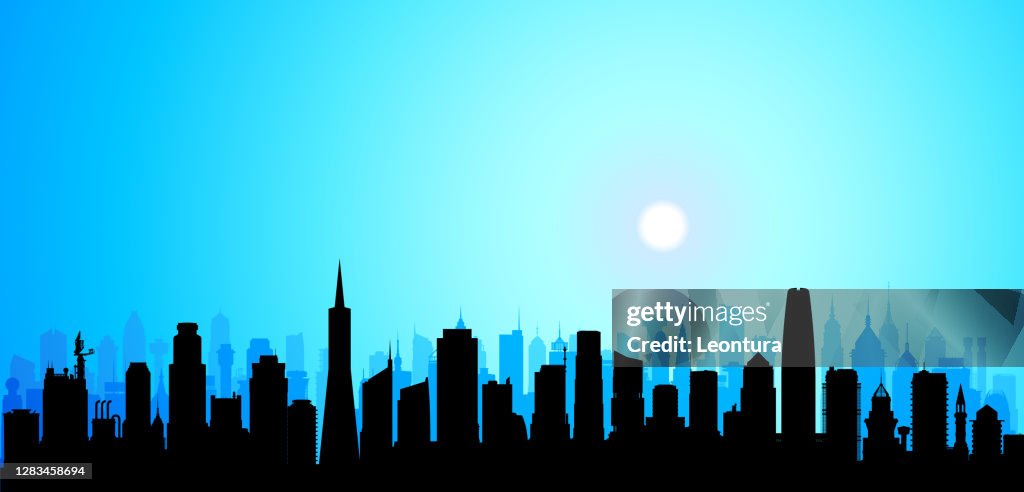 San Francisco Skyline Silhouette (All Buildings are Complete and Moveable)
