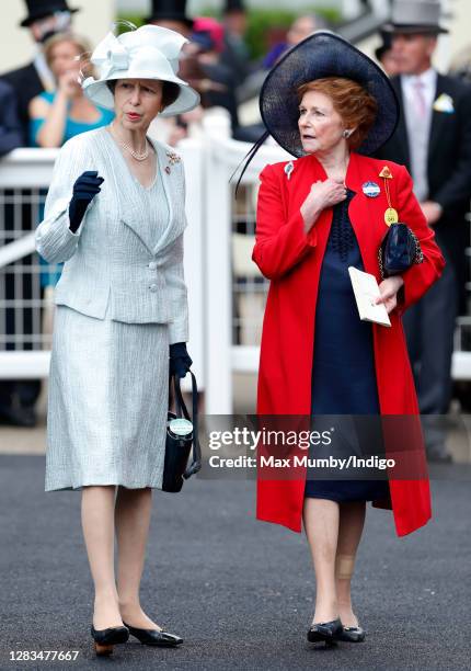 Princess Anne, Princess Royal and Lady Elizabeth Shakerley attend Day 1 of Royal Ascot at Ascot Racecourse on June 18, 2013 in Ascot, England.