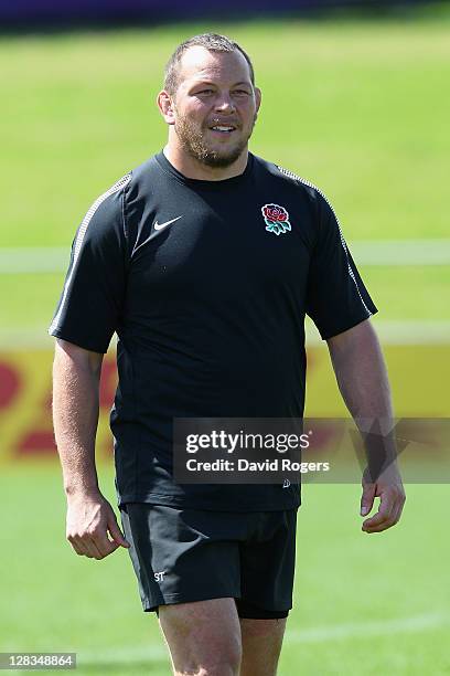 Steve Thompson of England during an England IRB Rugby World Cup 2011 Captain's Run at Onewa Domain on October 7, 2011 in Takapuna, New Zealand.