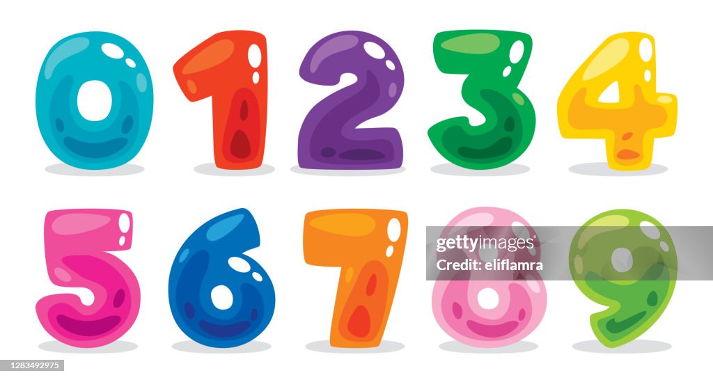 Numbers Same Color Concept Of Multi Colored Numbers High-Res Vector Graphic - Getty Images