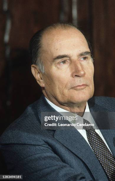 French statesman François Mitterrand, President of France, Venezia, Italy 20th April 1987.