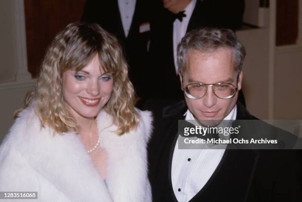 American actress Jeramie Rain and her husband, American actor Richard Dreyfuss attend the 40th Annual Golden Globe Awards, held at the Beverly Hilton...