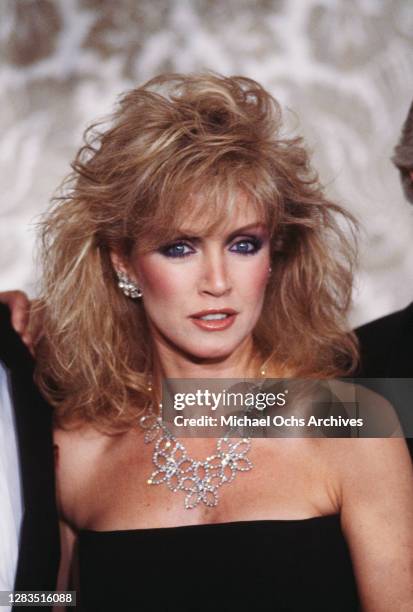 American actress Donna Mills attends the 40th Annual Golden Globe Awards, held at the Beverly Hilton Hotel in Beverly Hills, California, 29th January...