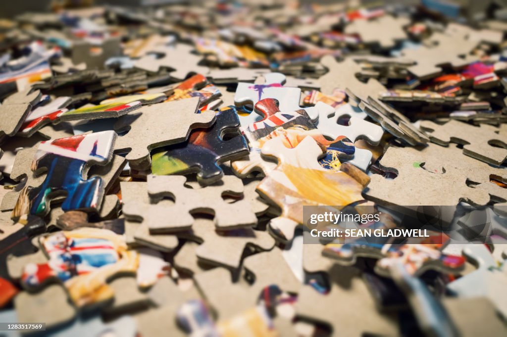 Jigsaw puzzle pile