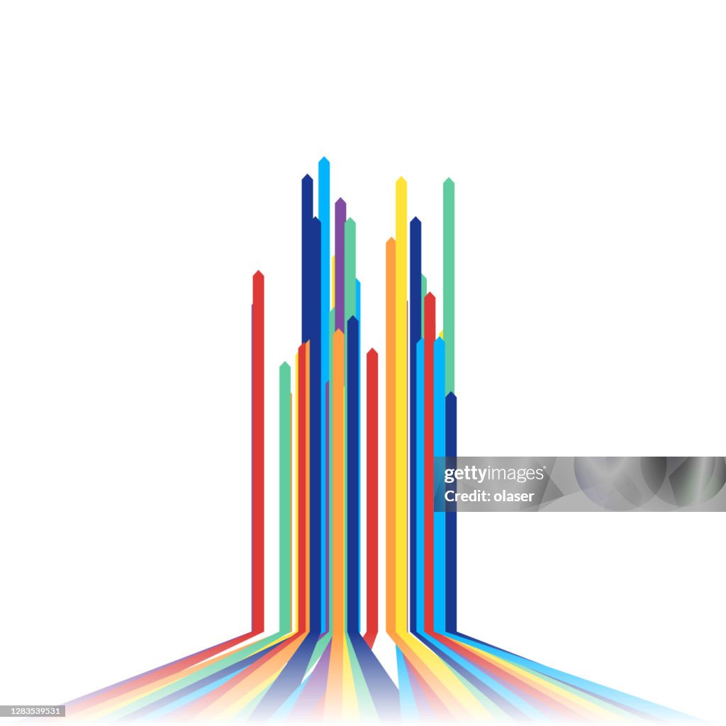 Uneven 3d Bar Graph Showing Progress High-Res Vector Graphic - Getty Images