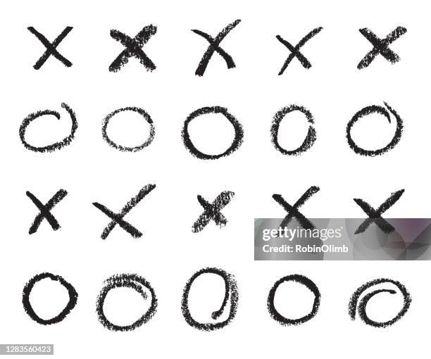 schwarze hand gezeichnet x und o - buchstabe o stock-grafiken, -clipart, -cartoons und -symbole