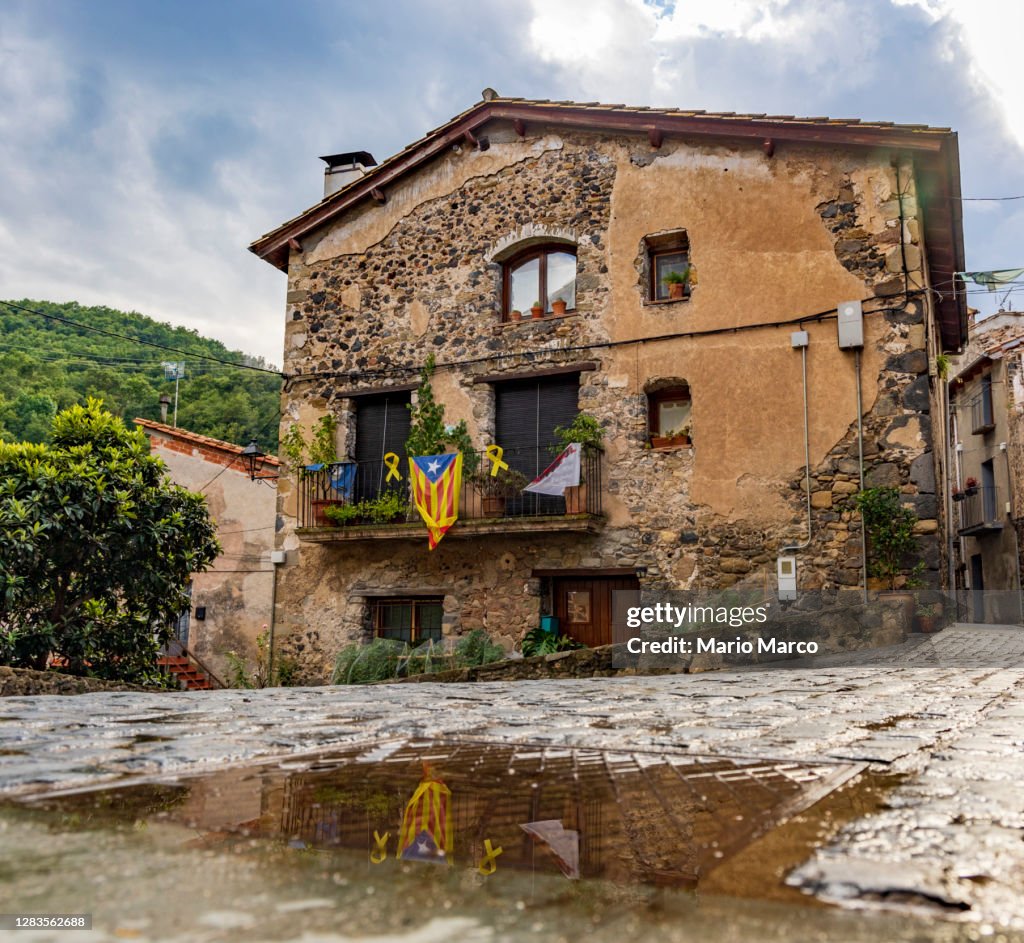 Wet streets of beautiful village