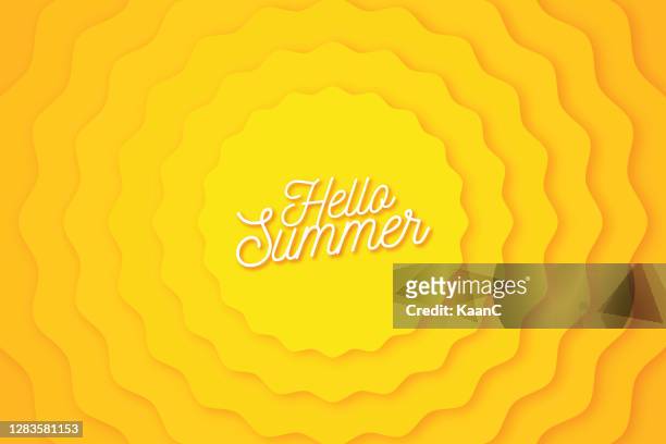 hallo sommer-konzept. abstraktes design bunte hintergrund stock illustration - hello summer stock-grafiken, -clipart, -cartoons und -symbole