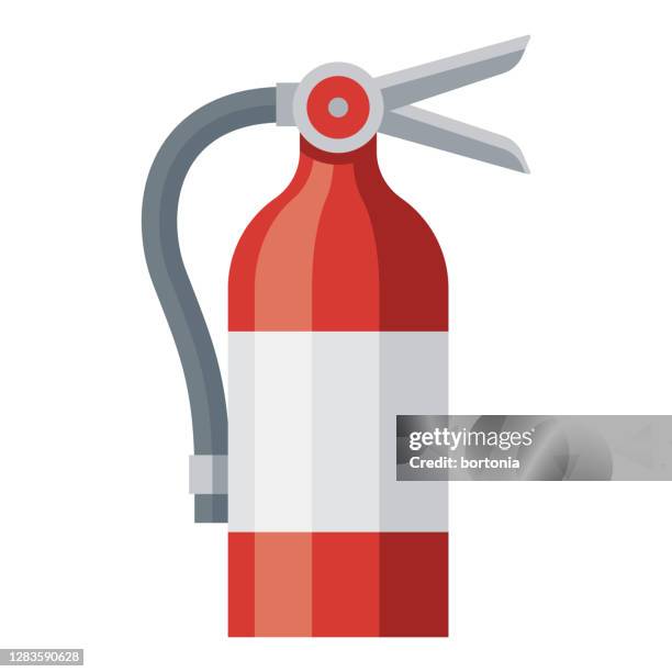 fire extinguisher icon on transparent background - fire extinguisher stock illustrations