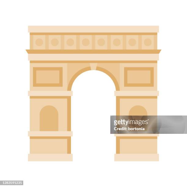 arc de triomphe icon on transparent background - arc de triomphe paris stock illustrations