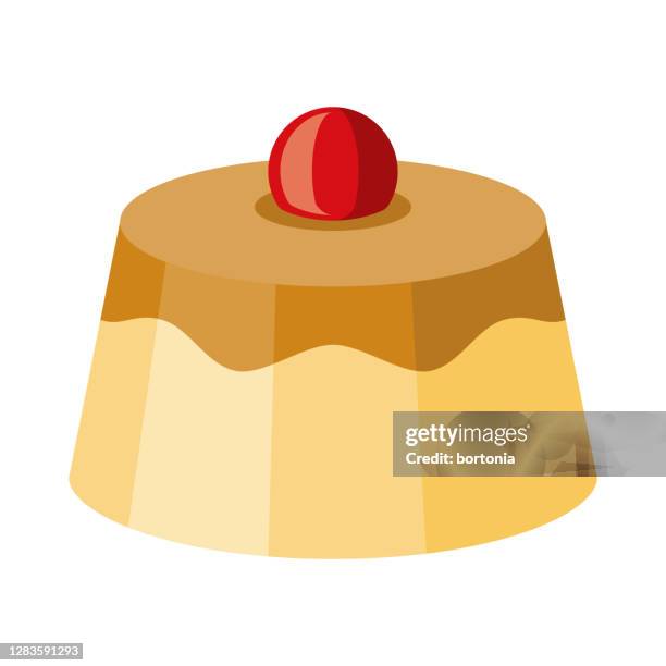 creme caramel icon on transparent background - creme brulee stock illustrations