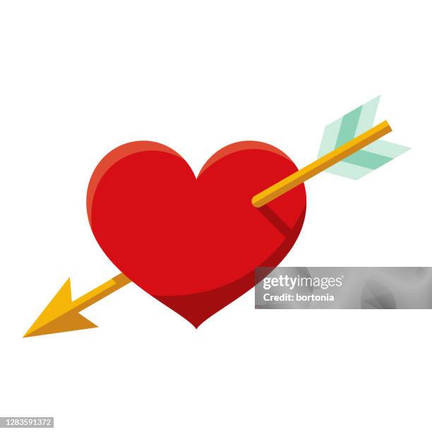 love icon on transparent background - arrow bow and arrow stock illustrations