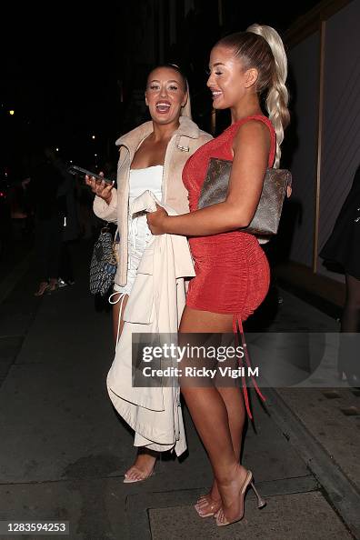 Eve Gale and Jess Gale seen on a night out at MNKY HSE in Mayfair on