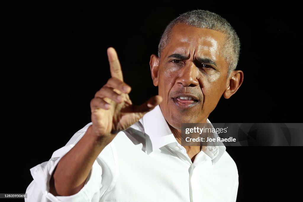 Former President Obama Holds Rally For Joe Biden On Eve Of Election In Miami