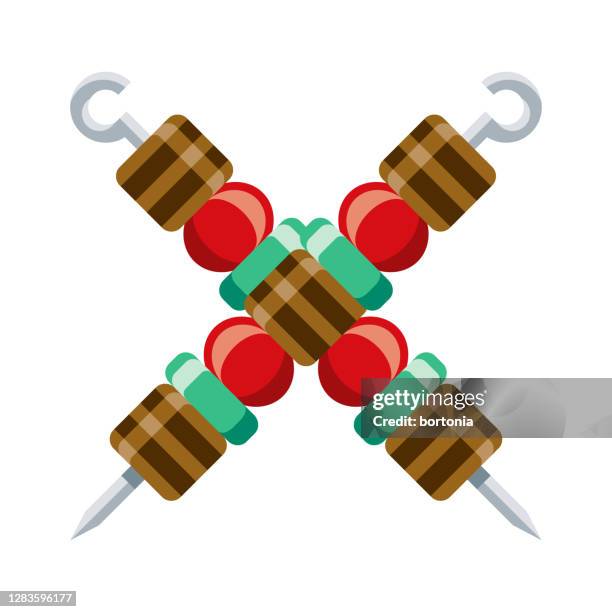 kebab icon on transparent background - grilled squash stock illustrations
