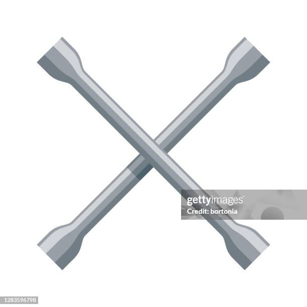 lug wrench icon on transparent background - lug wrench stock illustrations