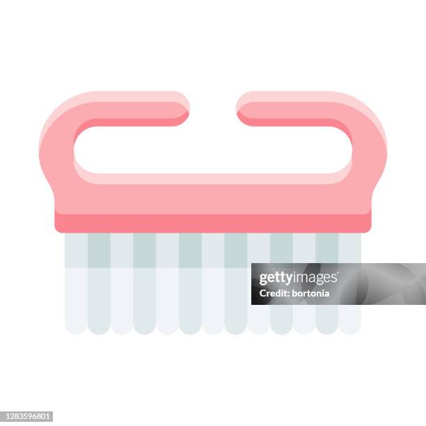 nail brush icon on transparent background - nail brush stock illustrations